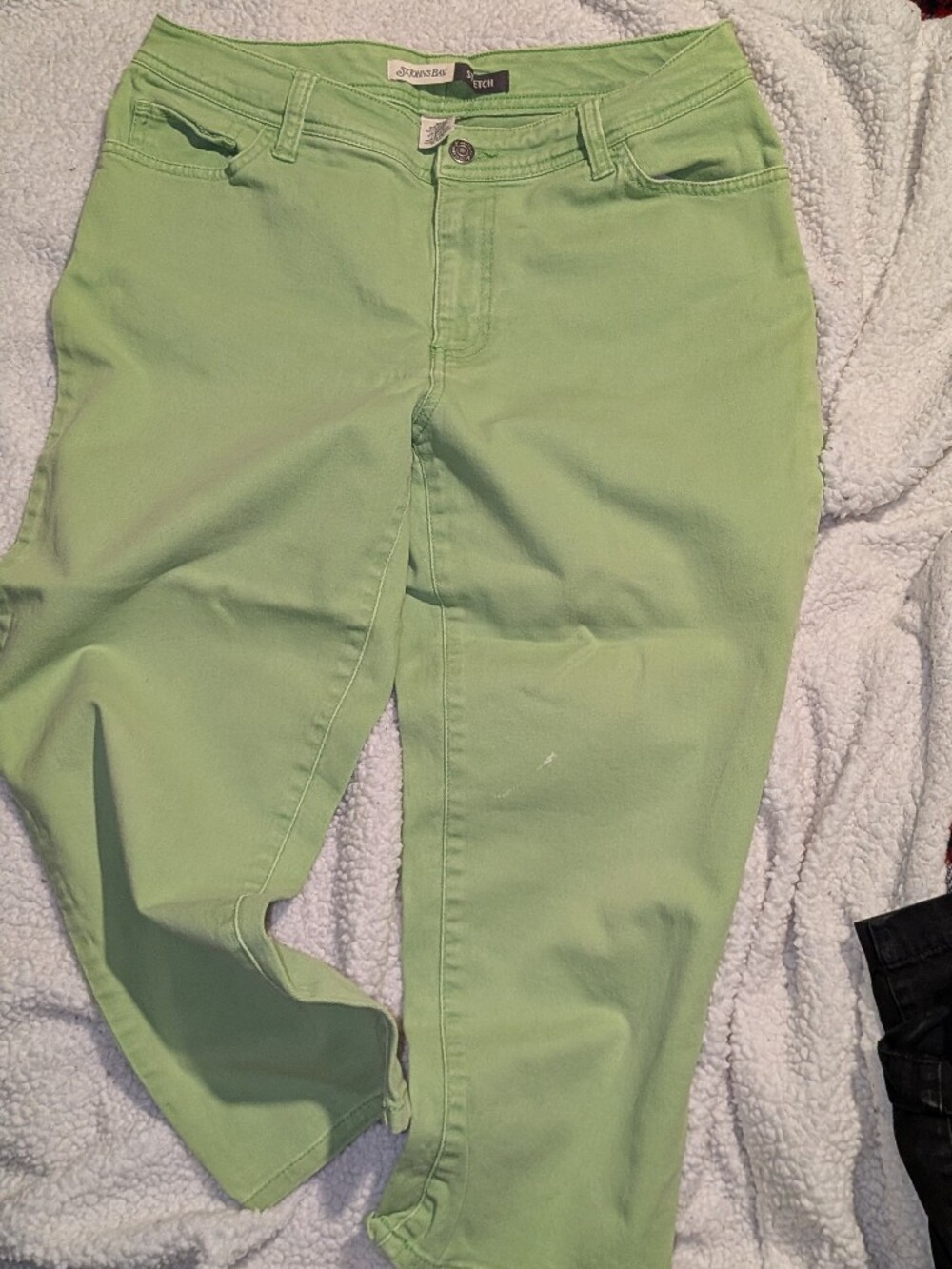 St. John's Bay Light Green Cropped Ankle Pants